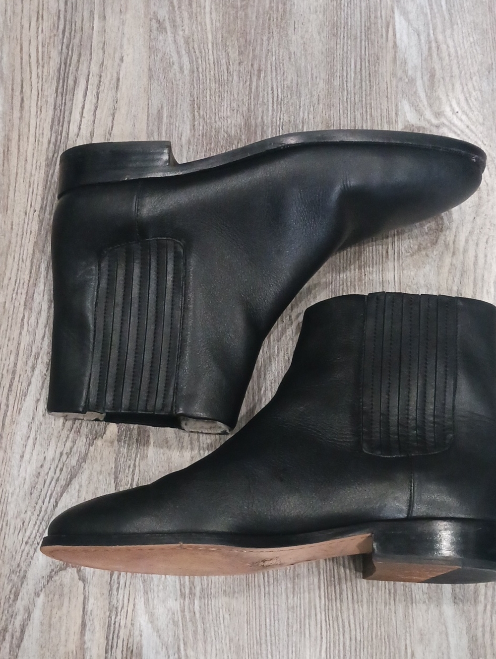 J. Crew Womenn's Black Leather Chelsea Ankle Boots